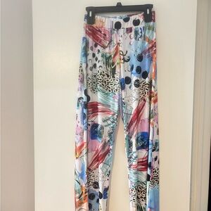 Fashion Studio Floral Print Wide-Leg Pants - Pastel Mix.  NWT